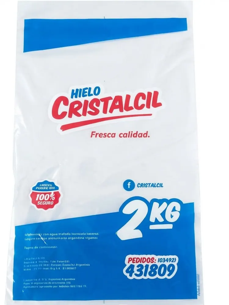 Bolsa impresa para hielo de 2 kg