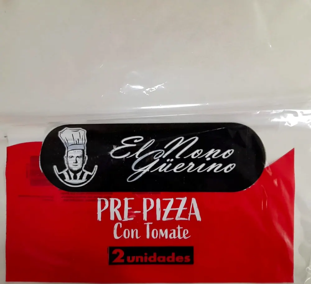 Bolsa transparente impresa para prepizzas con tomate