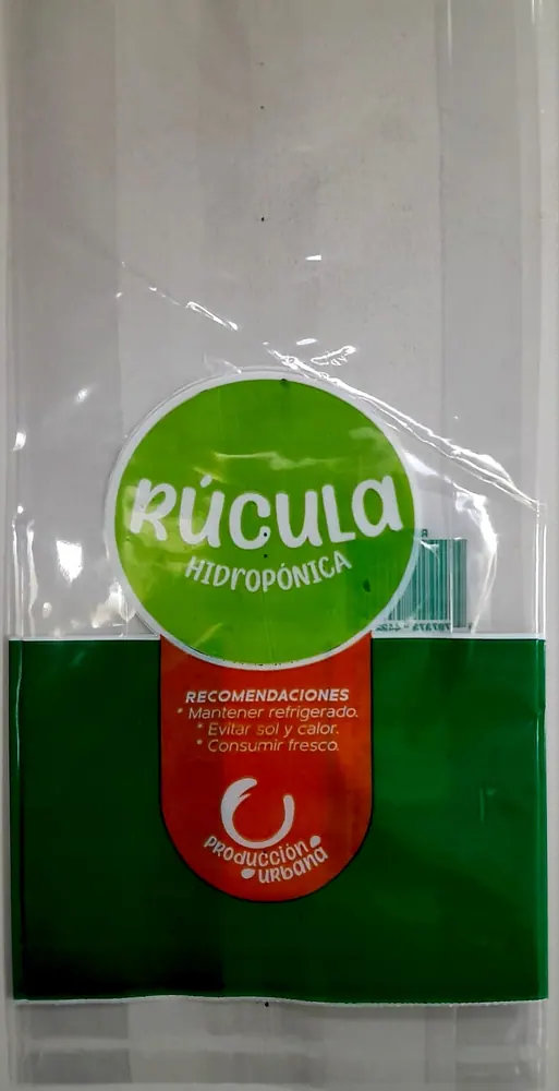 Bolsa transparente impresa a color para rúcula hidropónica