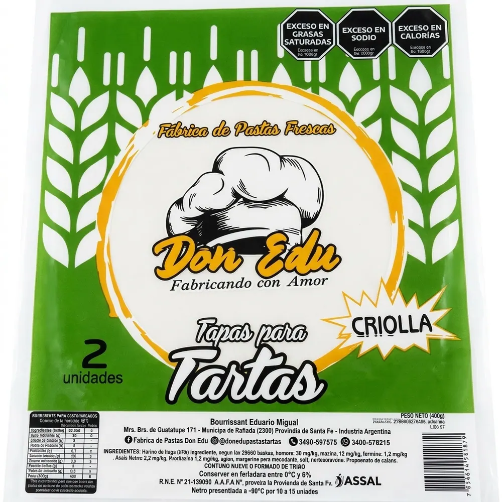 Bolsa impresa a todo color para tapas para tartas