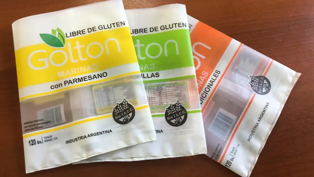 Bolsas impresas para galletas marinas libres de gluten (sin TACC)